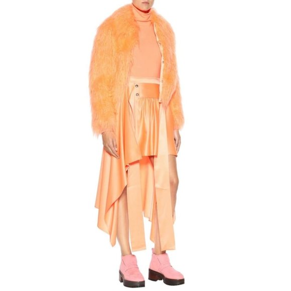 Sies Marjan Orange Faux Fur Bomber Jacket - Picture 3 of 11